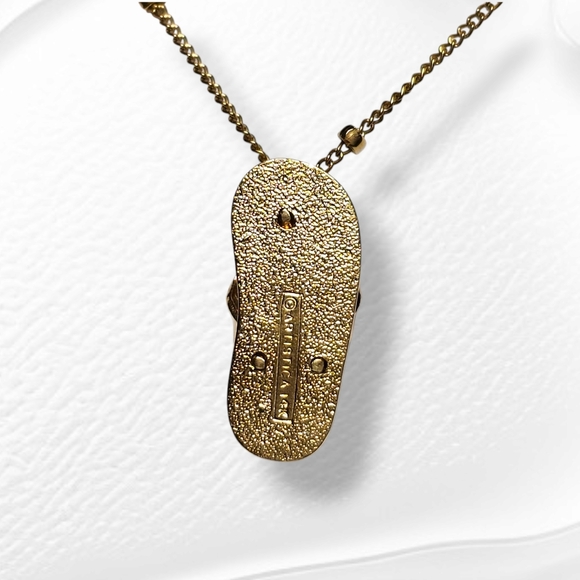 Vintage 14k solid gold slippa flip flop pendant - Picture 9 of 16